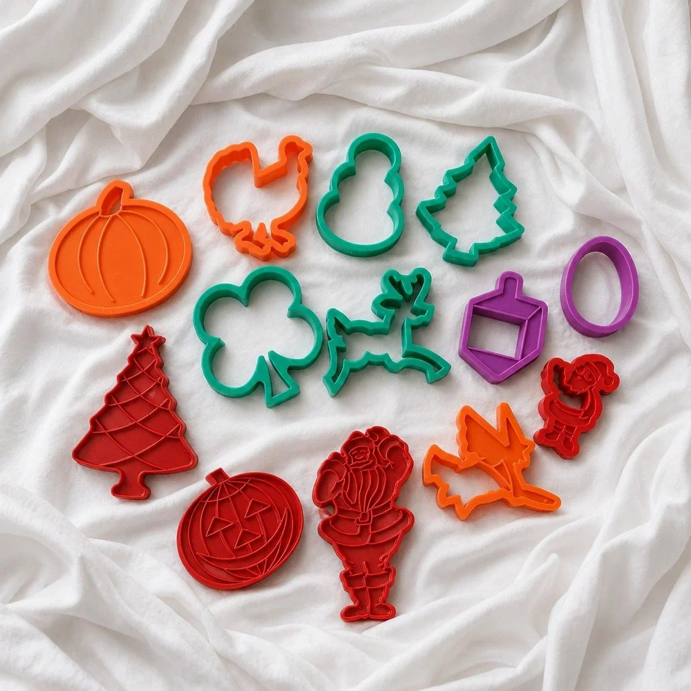 13 Pc Holiday Cookie Cutter Set Halloween Christmas Sandwich‎ Bento Shapes